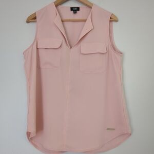 Jones New York Tank Blouse Women's Size Medium Chic Pink Sleeveless Wedding